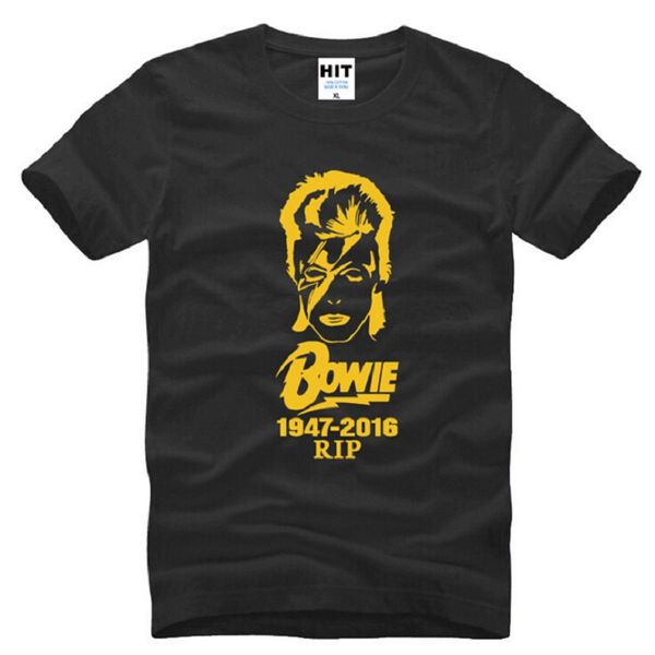 

new david bowie t shirt men cotton short sleeve david bowie rip memorial printed man t shirt hip hop male tees, White;black
