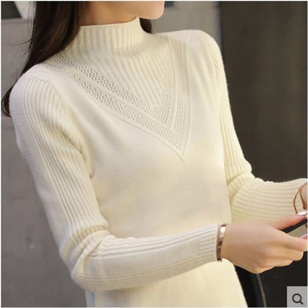 

wholesale- 2017 women's wool cashmere sweater female plus gray warm sweaters autumn and winter fashion knitting women pullover, White;black