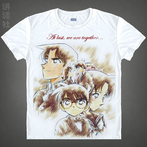 

anime shirt detective conan case closed t-shirts multi-style short jimmy kudo rachel moore cosplay motivs printed shirts tee-style133-no04, White;black