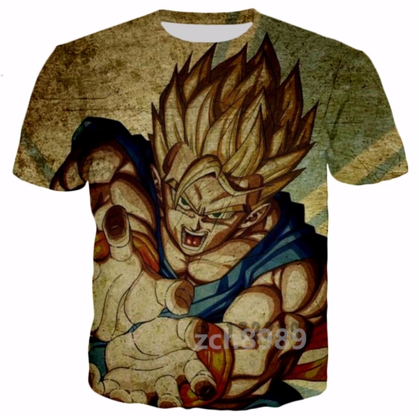 

classic anime fashion men/women dragon ball z goku summer style funny 3d print casual t-shirt s---5xl aa604, White;black