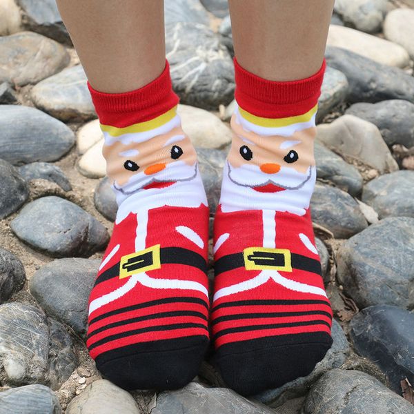 

wholesale-1pair new fashion women autumn winter warm socks christmas party socks soft comfortable cotton santa claus deer socks 2016 hot, Black;white