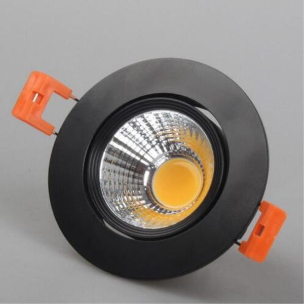 Dim LED Gömme 10W 15W Siyah kabuk COB LED Downlights Dim COB Nokta Gömme Aşağı ışık Ampul AC110V / AC220V