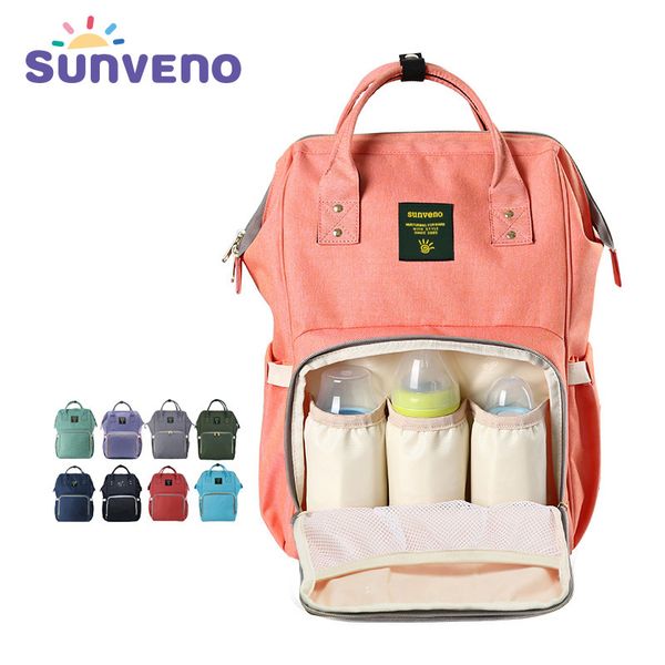 

wholesale- sunveno mummy nappy bag brand large capacity baby bag travel backpack multifunctional mummy backpack diaper bag