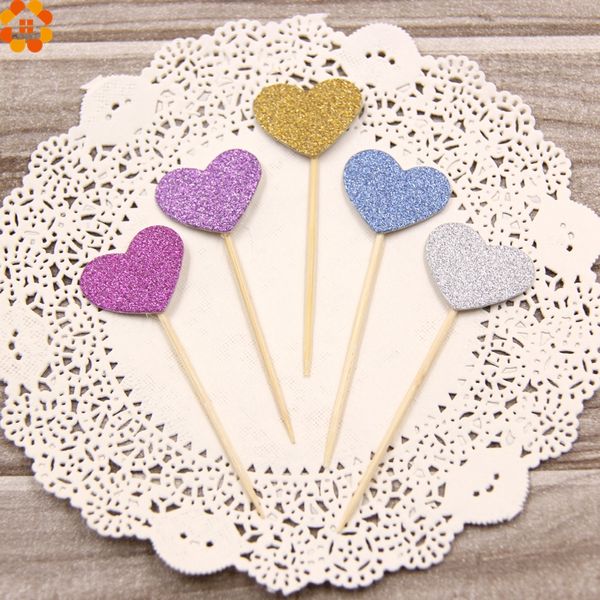 

wholesale- 2016new25pcs lovely heart cupcake ers birthday cakes er picks kids birthday/wedding festival party decoration supplies