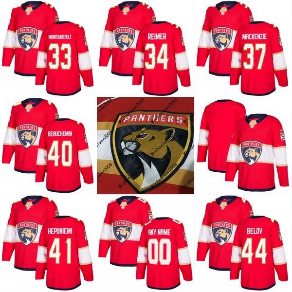 

2017-2018 Season Florida Panthers Jersey 33 Samuel Montembeault 34 James Reimer 37 Matt Mackenzie 40 Francois Beauchemin Hockey Jerseys