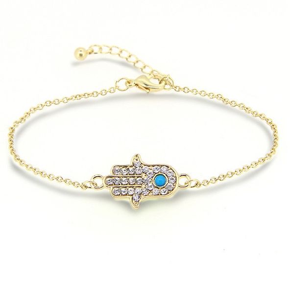 

оптово-новый дизайн мода подвески hamsa рука бирюзовые панк браслеты винтажные 18k золотой браслет женщины изысканные ювелирные изделия puls, Golden;silver