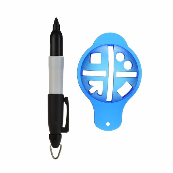

wholesale- 1set golf ball liner marker template drawing alignment tool + pen training golf accessories practice set wholesale