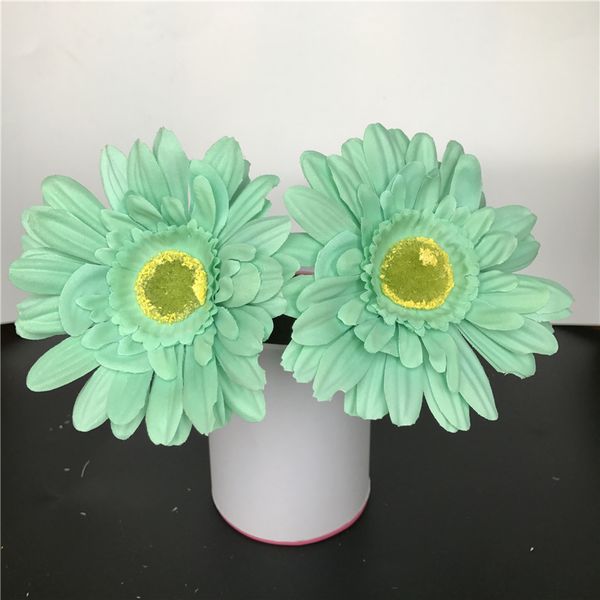 

mint green artificial silk daisy flower heads 11cm real touch daisy silk flowers chrysanthemum sunflowers flowers wedding patry decoration