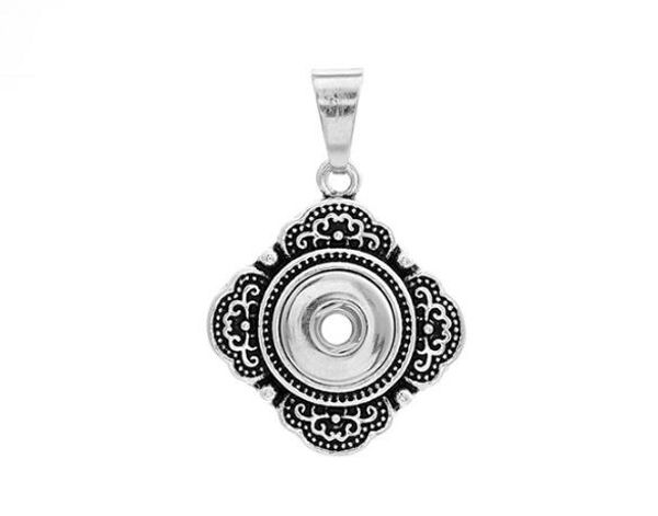 

10pcs/lot snap button pendant noosa button pendant fit 12mm charm pendnat necklace diy snap jewelry alloy without chain only pendant, Silver