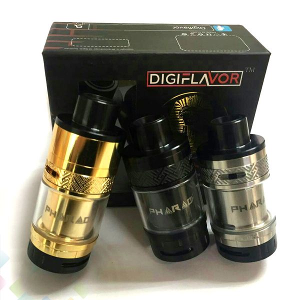 

Pharaoh RTA 4.6ml BAF Top Angled Airflow System Interchangeable Decks Derlin Drip Tip Atomizer Fit 510 Mods DHL Free