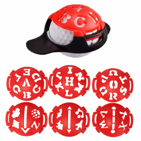 

wholesale- new 6pcs/set golf ball line liner marker template drawing alignment marks sign tool golf scriber accessories
