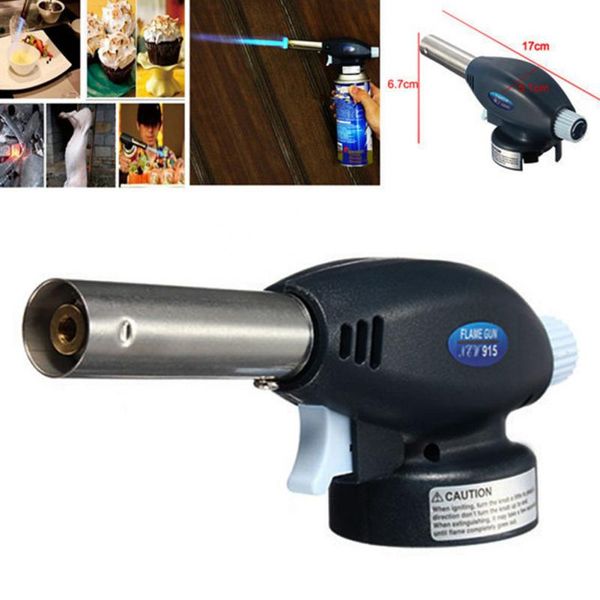 

wholesale- new durable gas torch flamethrower butane burner auto ignition camping bbq tools without gas cylinder