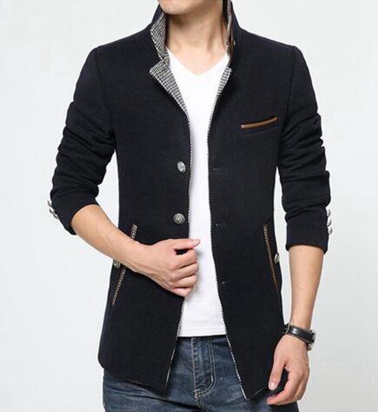 

men's autumn/winter in europe and the leisure fashion new han edition cultivate one's morality youth cloth trench coat / m-3xl, Black