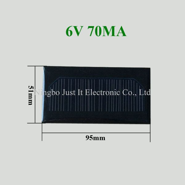 

300pcs/lot 95*51mm 6v 70ma monocrystalline epoxy solar panel