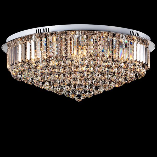 

Crystal Led Ceiling Light Round E14 Chandelier Fitting Lamp K9 Crystal Silver Chrome Ceiling Pendant Light for Living room