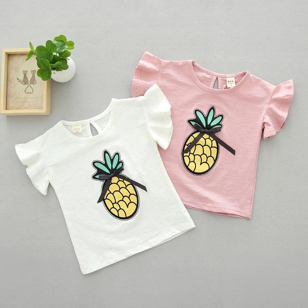 Kids T Shirt Summer Pineapple Printed Short Sleeve Funny Tops Girls Graphic Tees