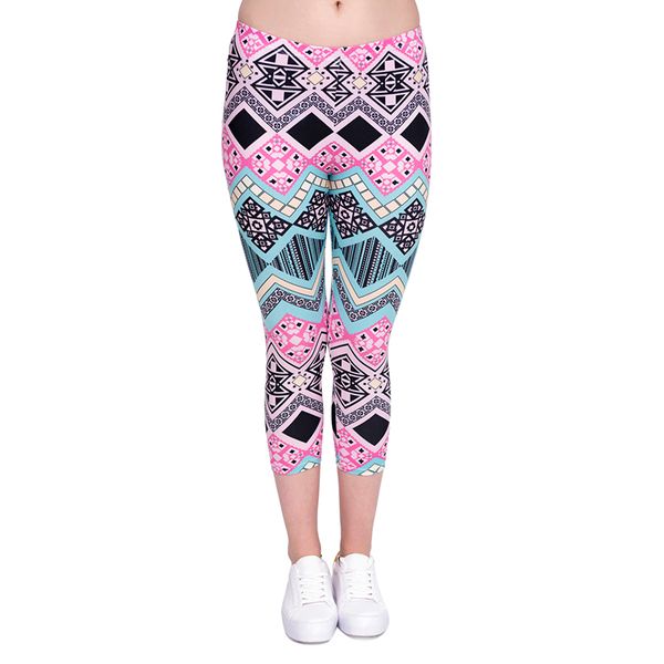 Girls Capri Leggings Aztec 3d Graphic Full Print Women Comfortable
