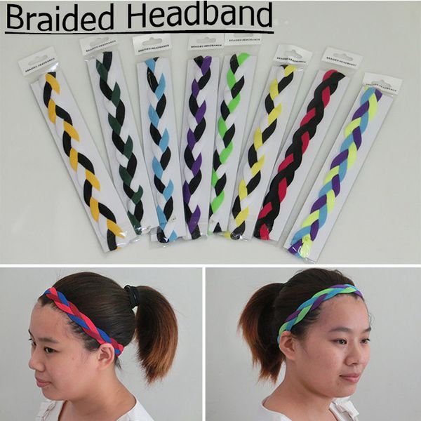 

braided hair bands head mini sweaty headband non slip sports softball run, Silver