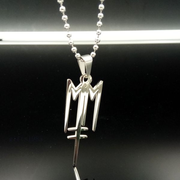 

2.5 inch tall Marilyn Manson pendant Born Villain charm ball necklace 30inch