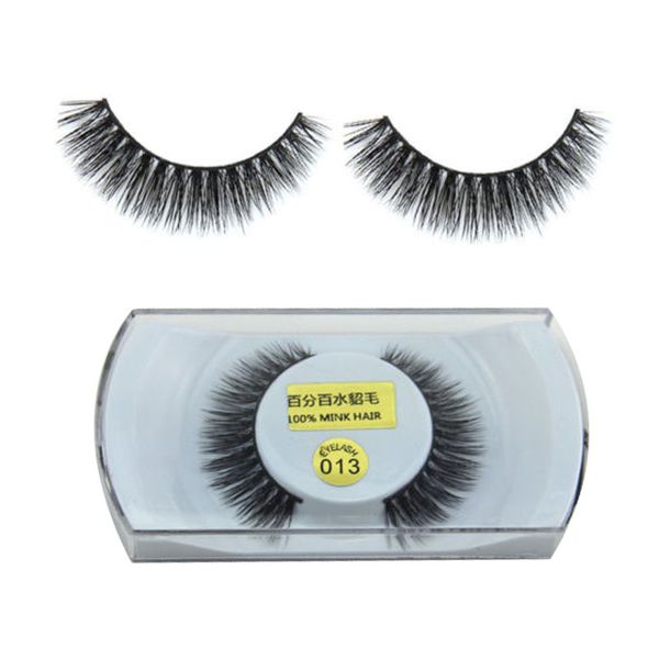 

wholesale- 1 pair women lady 100% real mink natural thick false fake soft eyelashes long makeup eye lashes extension tools