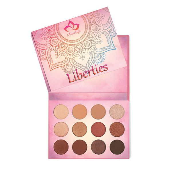 

aurelife liberties pressed powder nake shadow palette matte & shimmer 12 color eye shadow palette heat eyeshadow