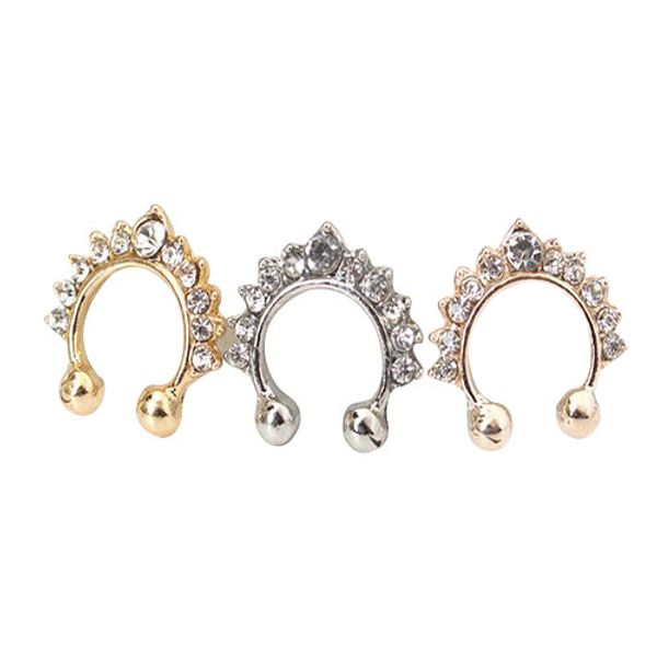 

boniskiss fake nose ring studs stainless steel body jewelry ing, Silver