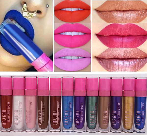 Acheter Gros Hot Tint Sexy Tatouage Lèvres Kits Cosmétique Imperméable à Leau Maquillage Lipgloss Longue Durée Mat Brun Liquide Or Métallique Pas