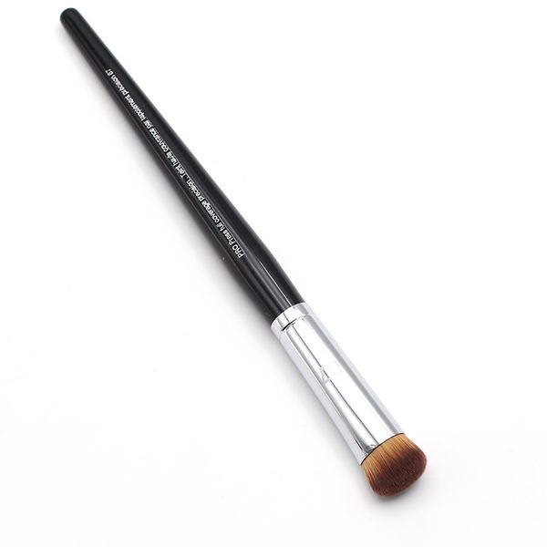

professional black long wood handle short dense synthetic hair 67 water drop tip pro press precision full coverage brush