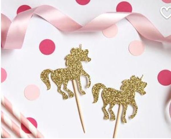 New Glitter Unicorn Cupcake Toppers Food Picks Bachelorette