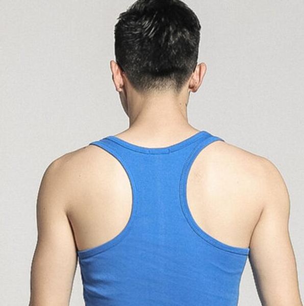 

nice gift square collar thread vest men' tank cotton elastic sports sweat men tm023 mens tanks top, White;black