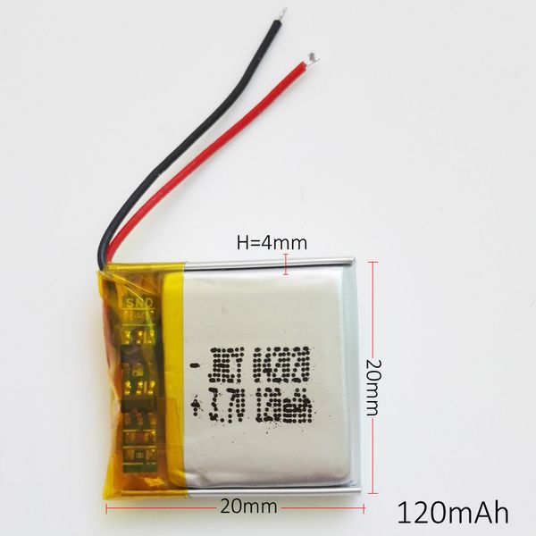 3,7 V 120 mAh LiPo Li-Polymer-Akku mit geschützter Bordleistung für Mini-Lautsprecher, MP3-Bluetooth-Recorder, Kopfhörer-Headset 402020