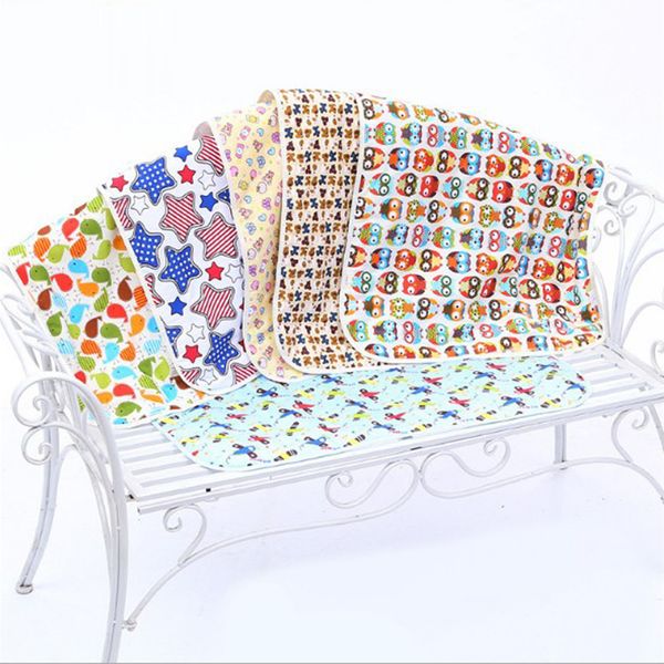 2019 60x80cm Cartoon Cotton Baby Waterproof Mat Large Baby