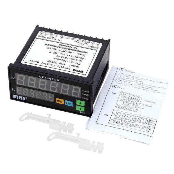 Freeshipping Digitalzähler Mini-Längen-Batch-Messgerät 1 voreingestelltes Relaisausgangs-Zählermessgerät Praktisches Längenmessgerät 90-260 V AC/DC