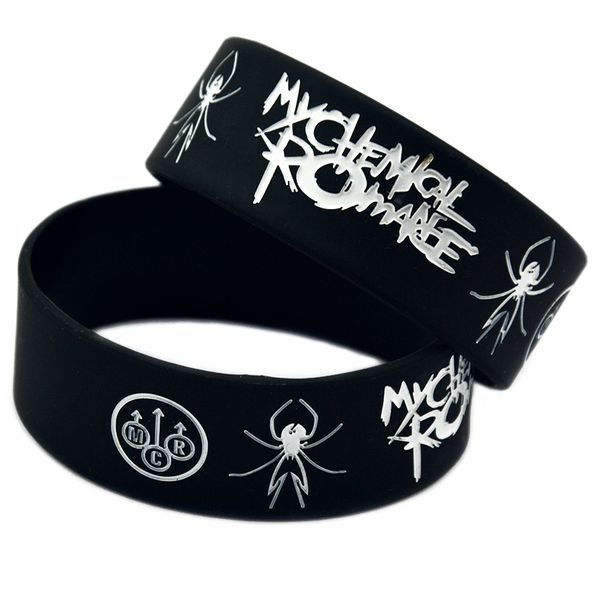 

50PCS 1 Inch Wide My Chemical Romance Силиконовая резина браслет черный Размер взрослых Для подар