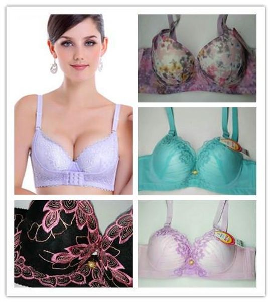 

wholesale new lady lace floral push up bralette cotton underwear plus size bra underwire adjustable bras for women, Red;black