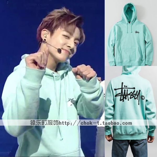 

wholesale-fall winter bts bangtan boys concert in conjunction jungkook tian jiu country cashmere sweatshirt coat ing, Black