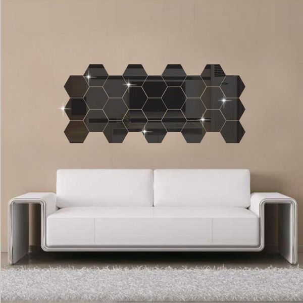 

экологичный наклейки стены обои акриловые 3d зеркальный эффект home room decor съемные современная мода размер 80 * 80 мм 5 цвет