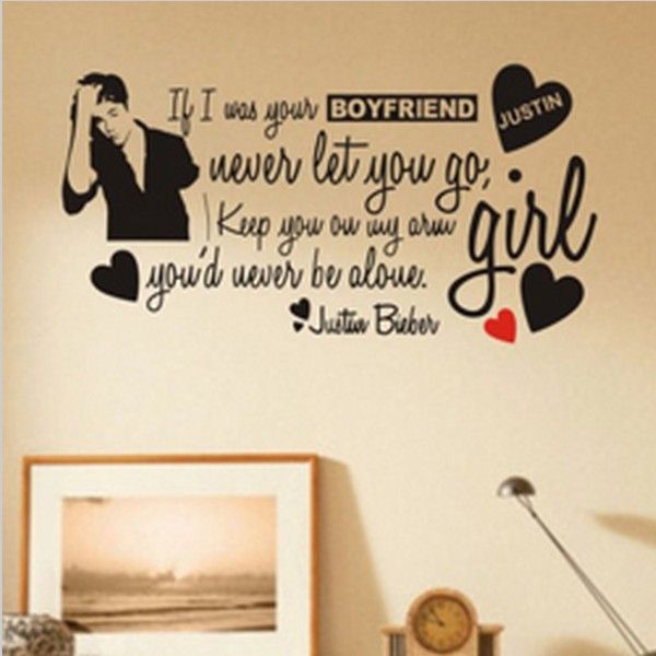 Grosshandel Mode Madchen Wandaufkleber Dekoration Justin Bieber Vinyl Wand Zitate Kunst Decals Fur Kinder Tapete Wandbilder Poster Von Qwonly Shop