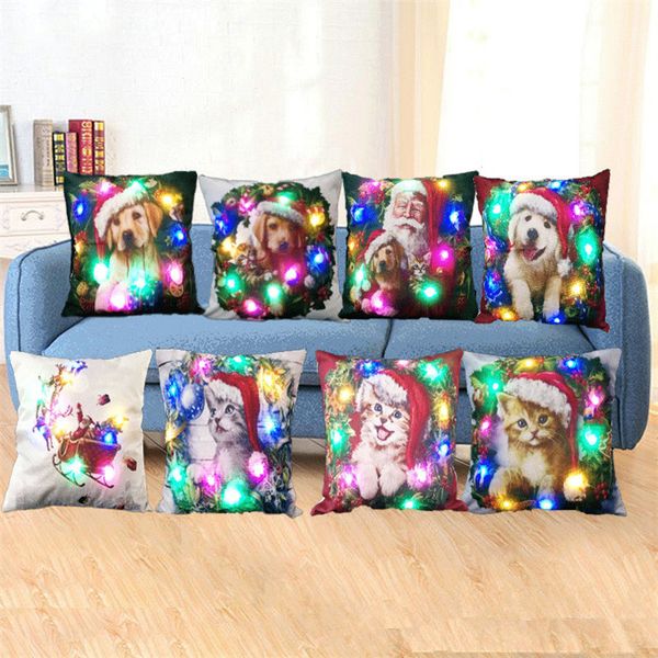 

christmas theme pillowcase satin pillowslip double color sofa sequins cushion decorative pillow cover ib277