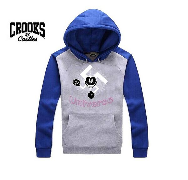 

s-5xl c166 new design causal mens crooks and castles hoodies, sweatshirts male fashion sportswear outerwear, man outdoor sports, Black