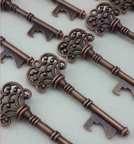

eco-friendly key bottle opener gift vintage antique key metal beer wine opener bronze skeleton wedding favor kitchen dining bar tools