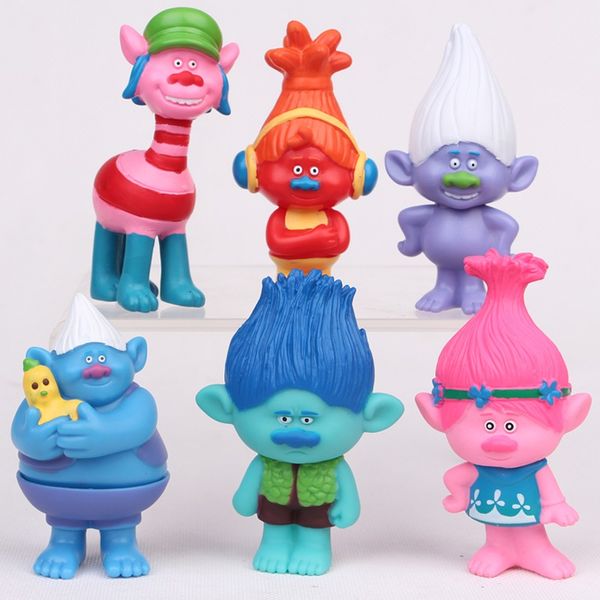 

movie trolls 8cm 3.1inch height action figures doll kids toys 6pcs/lot gift