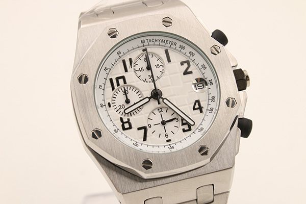 white dial sports watch