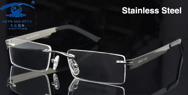 Rahmen Großhandel SKYSEA OPTICAL Luxus Frauen Randlose Brillen Rahmen Männer Brillen Brillen Rezept Brillen Rx
