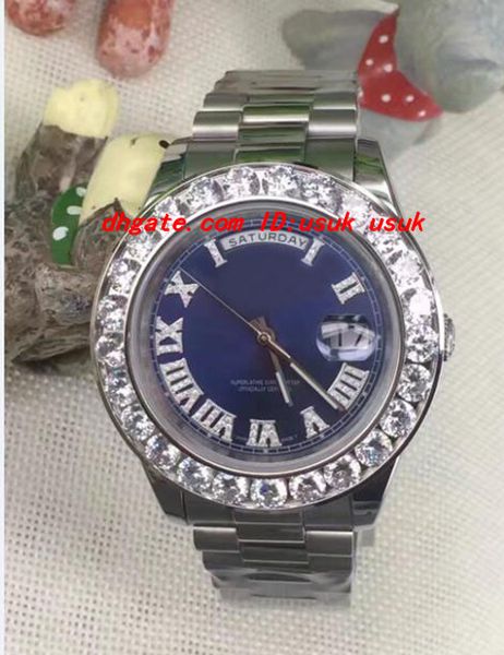 

luxury wristwatch amazing mens 2 ii 18k 41mm white gold bigger diamond ceramic bezel automatic mechanical men watches quality, Slivery;brown