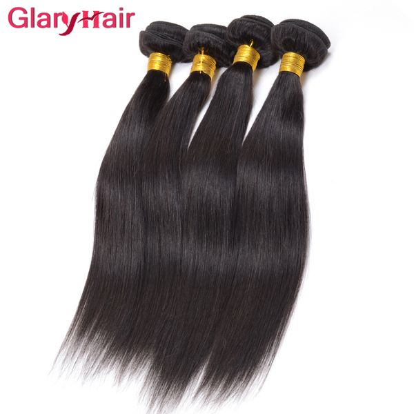 

unprocessed glary raw indian straight hair weave bundles wholesale indtian weave weft sraight weave bangs 1b 4pcs no tangle, Black