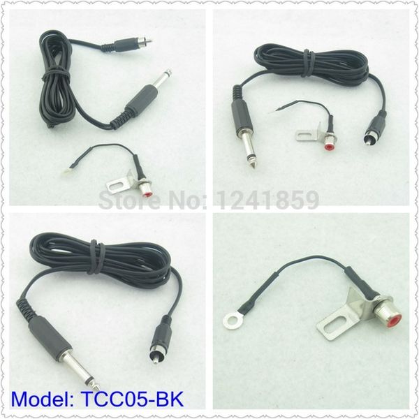 

wholesale-black rca jack conversion tattoo power clip cord for tattoo power kit set supply tcc05#