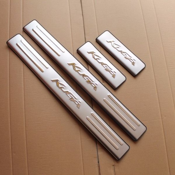 

4 piece external stainless steel door sill scuff plate for ford kuga 2013 2014 car sticker cover