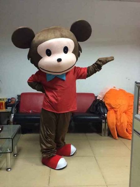 costume della mascotte della scimmia per adulti La mascotte della scimmia curiosa di George costumi il formato adulto del costume del partito di Halloween del vestito operato dal fumetto Trasporto libero