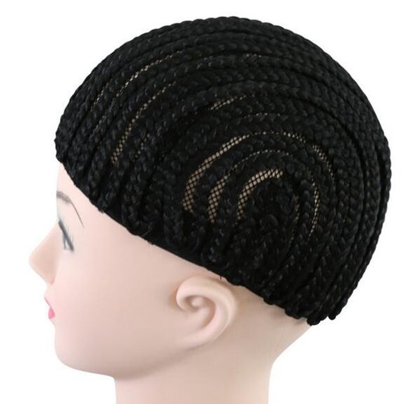 

wig caps braided hair lace false hair hair extension net cap black pigtails short elastic adjustable tight, Black;brown